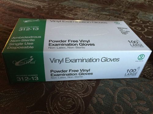 Vinyl examination gloves size large 100 count non-latex non-sterile