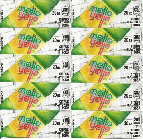 Vending Machine Label (10) Mello Yello 20oz DB36 Dalb Coca Cola Tag Soda