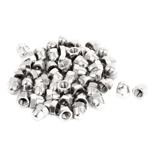 M8 304 Stainless Steel Dome Head Cap Acorn Hex Nuts Silver Tone 50pcs