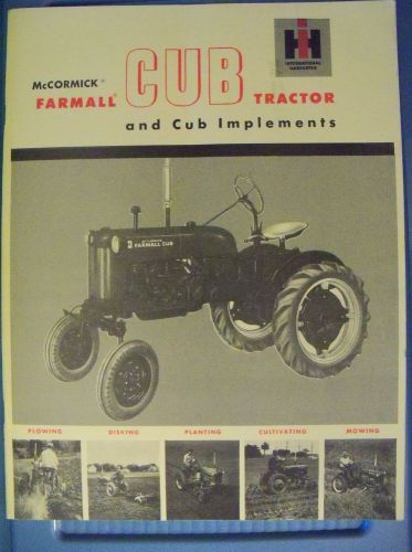 McCormick Farmall CUB Tractor and Implements Brochure reprint