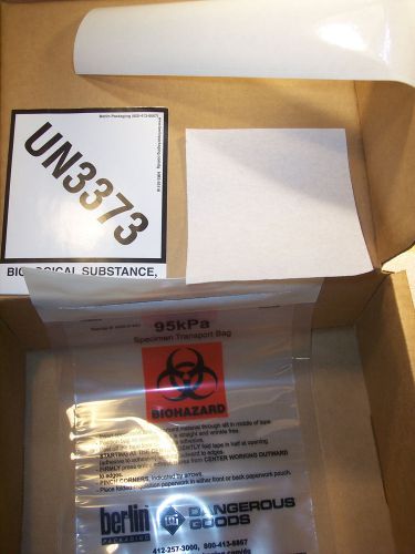 QTY (12) HMS-69400 BERLIN HAZMAT CATAGORY B INFECTIOUS SUBSTANCE PACKAGING KIT