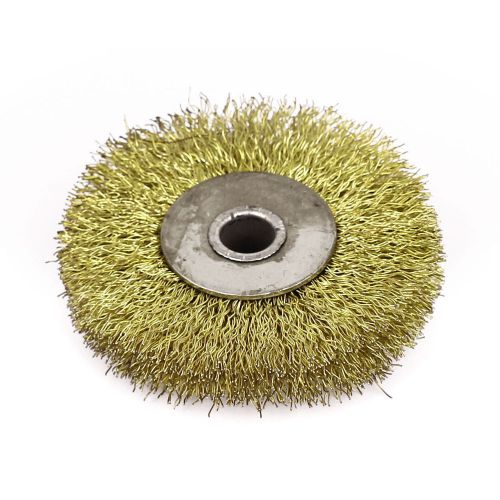 80mm dia round shape crimped steel wire polishing brushes wheel for sale