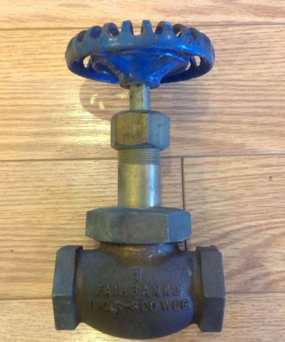 Bronze valve, 1 inch, fairbanks cone plug 0525.  300 psi wog, water oil gas. for sale