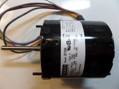 Fasco D1164 Fan Motor, 1/25 hp , 115v/220 Volt , CWSE Rot. 1550 rpm, 5/16&#034; Shaft