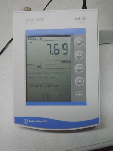 Fisher Scientific Accumet Basic AB 15 pH Temp Meter with Electrode Support