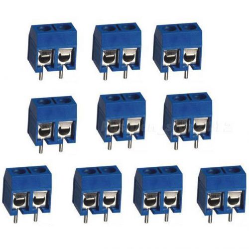 10x 2pin plug-in screw terminal block connector 5.08mm pitch through hole fh3g for sale
