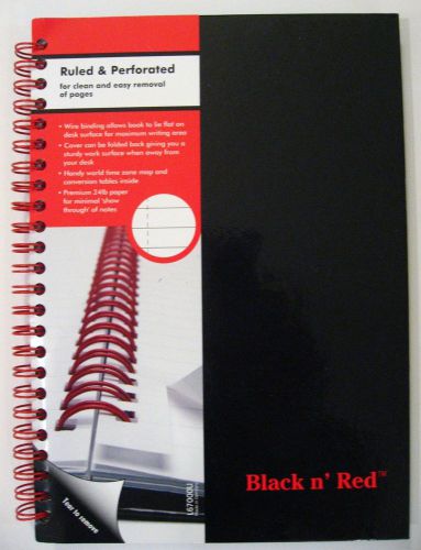 Black n&#039; Red Spiral Notebook Ruled &amp; Perforated