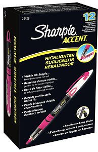 Sharpie Accent Pink Liquid Pen-Style Highlighter 1 Box 24429