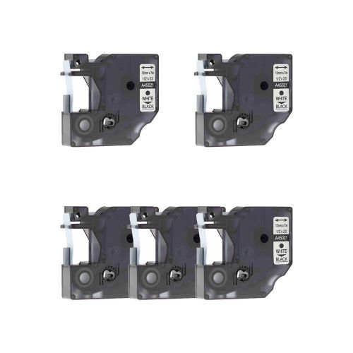 5PK A45021 White on Black Label Tape Compatible for DYMO D1 LabelManager 350 300