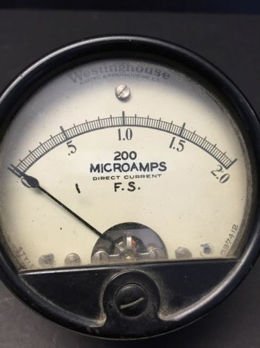 Vintage Westinghouse DC 200 Microamps Panel Meter