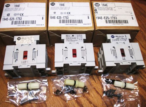 3 NIB ALLEN BRADLEY 25AMP POWER MOTOR LOAD DISCONNECT CURRENT SWITCH 3PHASE POLE