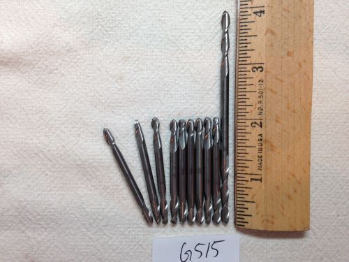 10 NEW 5/32&#034; SHANK CARBIDE ENDMILLS. 2 FLUTE. DOUBLE END. BALL USA MADE.  {G515}