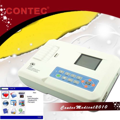 CONTEC CE FDA 3 CHANNEL DIGITAL ECG EKG Machine electrocardiograph ECG300G USB