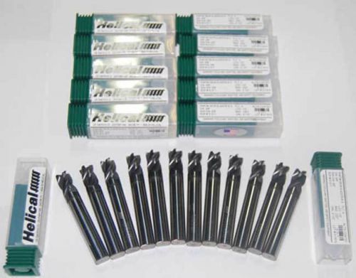 12 pc. helical 3/8&#034; vari. pitch high perf. carbide end mills w/c.r-sst,titanium for sale