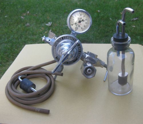 Puritan Compressed Gas regulator and Oxygen Gauge 9667 with bottle &amp; adapter,