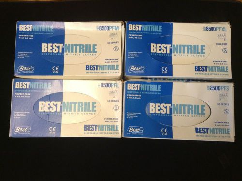 Showa best size xl nitrile disposable gloves blue 8500pf xl l m s  4-boxes of 50 for sale