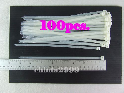 100pcs. 8&#034;x0.2&#034;inch nylon cable ties organizers heavy duty zip tie wrap - white for sale
