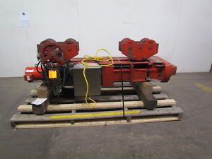 CM Apollo 726124 10000 Lb/5 Ton Wire Rope Hoist Manual Chain Drive Trolley