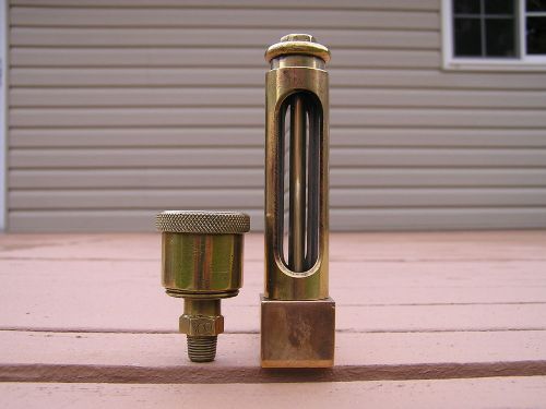 Lunkenheimer  sight glass, +  no.00 grease cup,  brass oiler. for sale