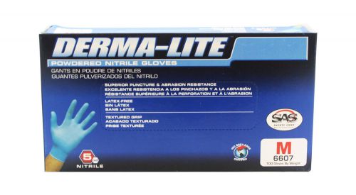 SAS Safety 6607 (10-Box Case) Derma-Lite Powder Free Nitrilel Gloves (Medium)