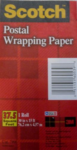 3 Rolls of 3M Scotch Postal Brown Kraft Wrapping Shipping Paper Brown 30&#034; x 15&#039;
