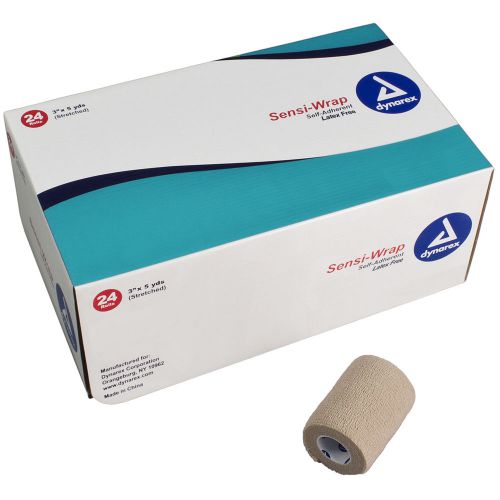 Sensi-Wrap Self-Adherent Bandage Latex Free 3&#034; x 5 yds Tan (2 Rolls) # 3189