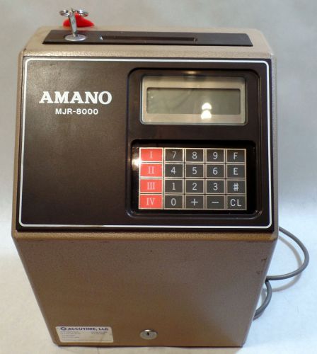 Amano MJR8000 Computerized Time Clock Recorder with key