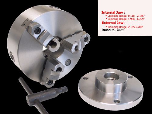 Special Price New list Sale, 6&#034; Reversible 3 Jaw Chuck W. 1-1/2 x 8 Adapter