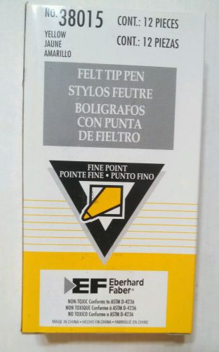 Eberhard Faber Yellow Fine Point Felt Tip Pens 12 Pack  No.38015