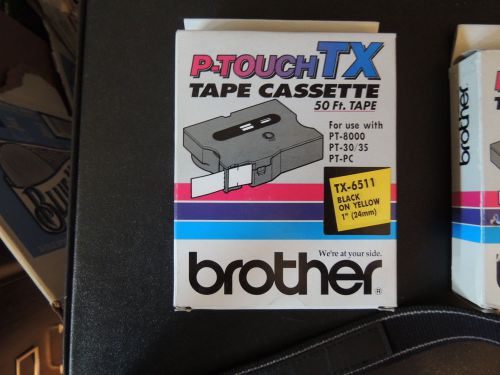 NEW Brother P-Touch Tape Cassette TX-6511 Black on Yellow for PT-8000 PT-30/35