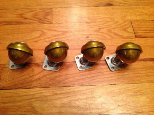 Set of 4 Four Vintage Shepherd Furniture Cabinet Brass Casters New Old Stock
