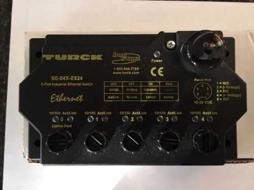 TURCK SE-84X-E524/A0 5-PORT INDUSTRIAL ETHERNET SWITCH/CONNECTOR U3-00652  NIB