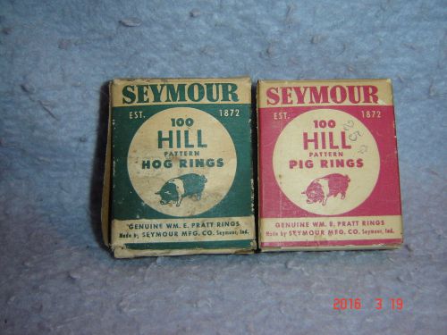 2 Boxes Vintage Seymour Hill Pattern Pig Hog Rings Copper Original Boxes H1 &amp; H3