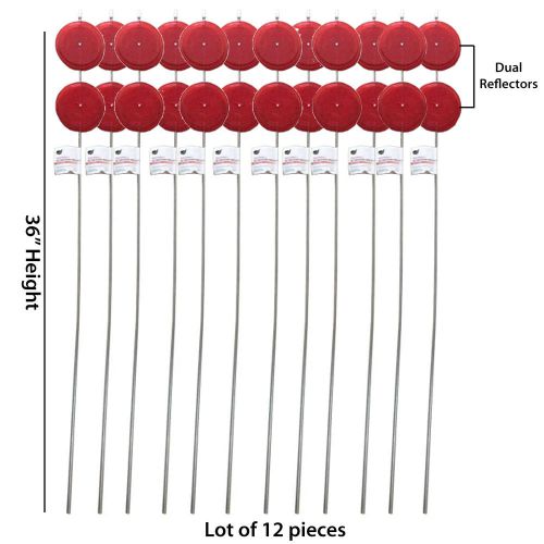 36&#034; Driveway Reflector Stakes, Lot of 12 pieces