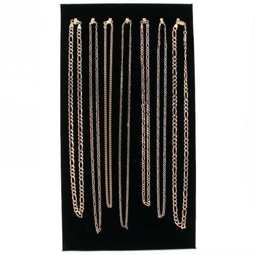 7 Hook Black Velvet Necklace Display Chain Pad 14 1/8&#034;