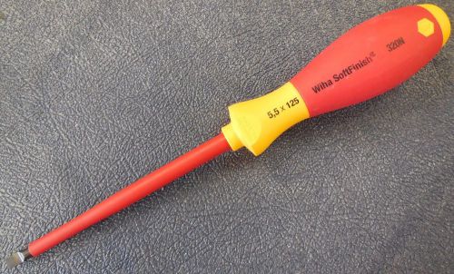 Wiha 320n 32031 5.5mm x 125mm slotted tip insulated screwdriver, 9-1/2&#034; oal for sale