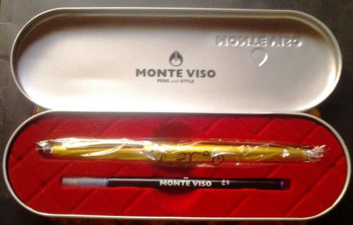 MONTE VISO GRAND KROSS PREMIUM SATIN GOLD FINISH ROLLER BALL PEN WITH GIFT BOX