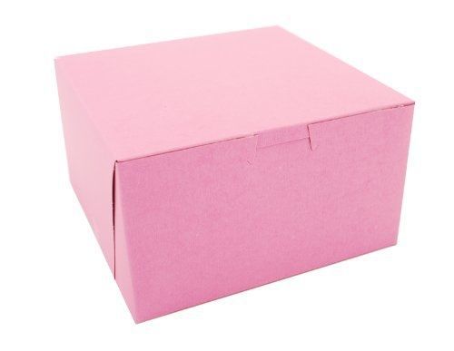 Southern Champion Tray 0821 Pink Paperboard Non-Window Lock-Corner Bakery Box,