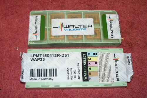 WALTER    CARBIDE INSERTS   LPMT 150412R -D51     PACK OF 8   GRADE  WAP35