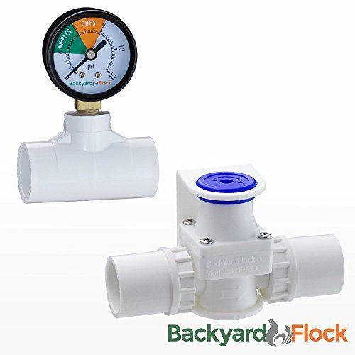 PRESSURE REGULATOR with GAUGE for Backyard Flock Automatic Poultry Watering Syst