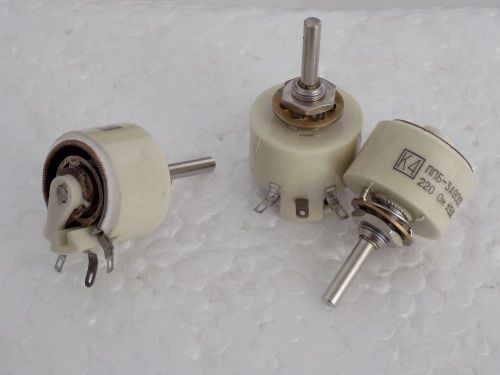1x ppb-3a 220 ohm 5%  3 watt ceramic wire wound potentiometer with mounting nut for sale