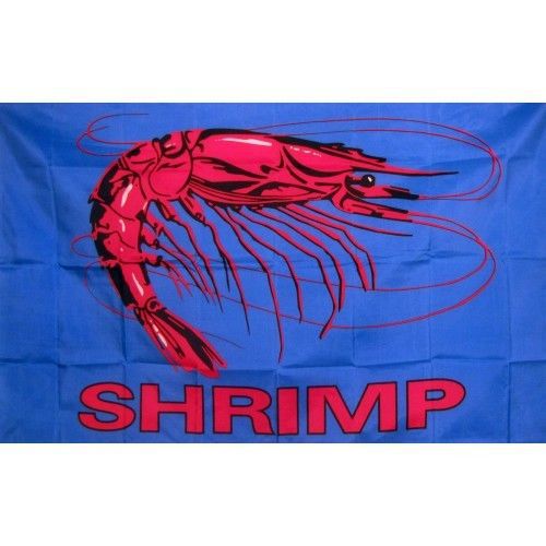 Shrimp Flag 3ft x 5ft Blue Banner