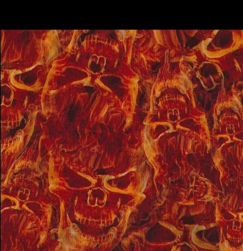 Hydrographic Film 40&#034; x40&#034; flaming Skull hydro dipping water transfer printing