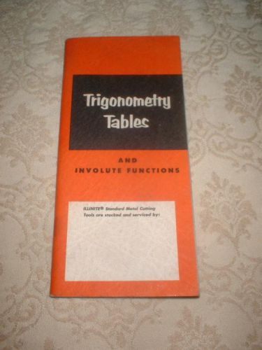Vintage illinois tool works illinite trigonometry tables &amp; functions booklet for sale