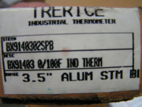 Trerice bx9140302spb, 3-1/2&#034; alum stm 0/100 f thermometer new!! free ship for sale