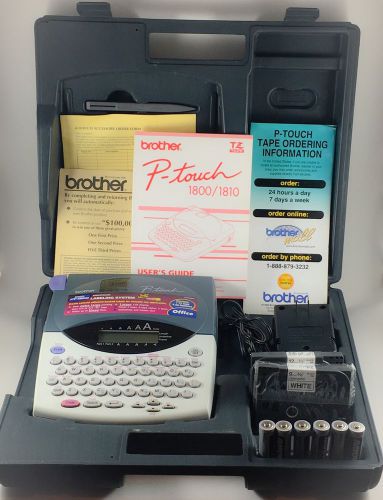 New brother p-touch pt-1800 labeling system w/ case, tape, stylus, adapter+more for sale