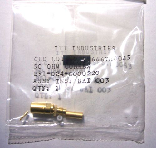 *new* itt (sealectro) b51-024-0000220 straight smb connector for rg174 and rg316 for sale