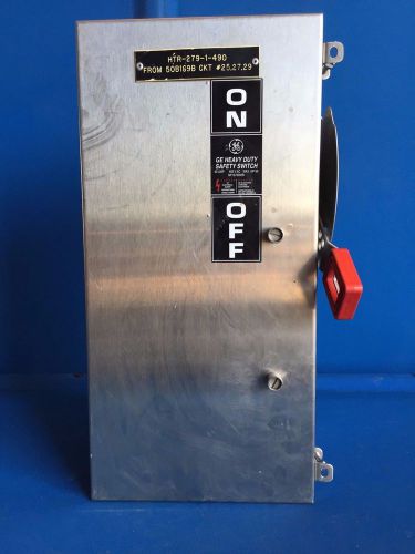Ge Heavy Duty Saftey Switch 60 Amp 600Volt Stainless Nema 12 Non Fused