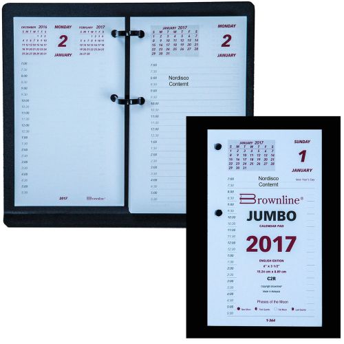 2017 Brownline C2R Jumbo Calendar Pad Refill, 6 x 3-1/2&#034;, Traditional 17 Style