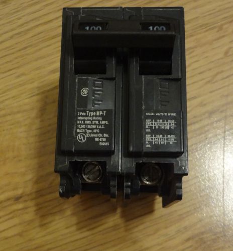 Crouse-Hinds 2-Pole 100 Amp Circuit Breaker Type MP-T